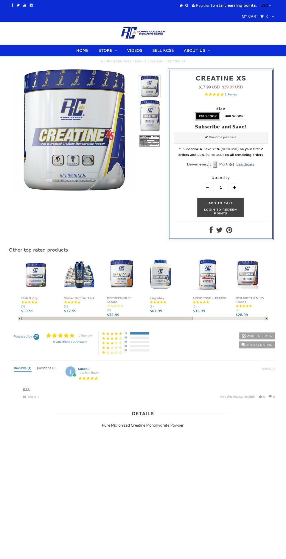 creatinexs.com shopify website screenshot