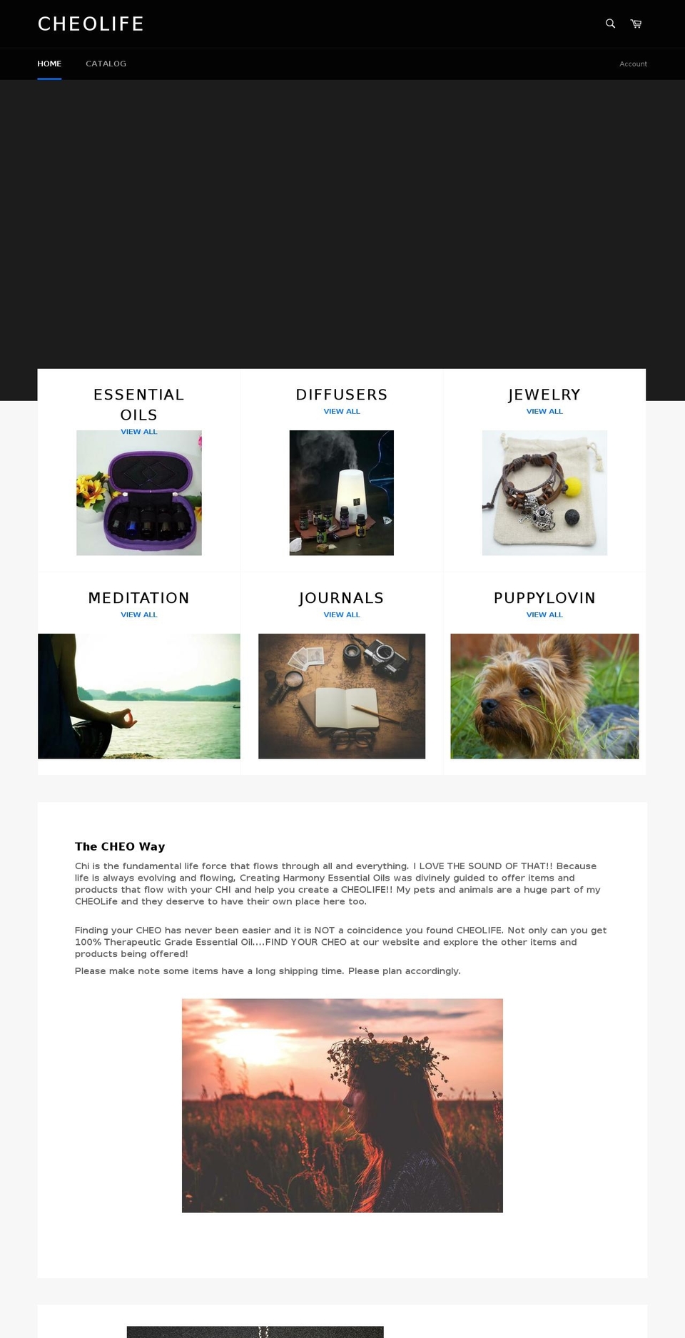 creatingharmonyessentialoils.com shopify website screenshot