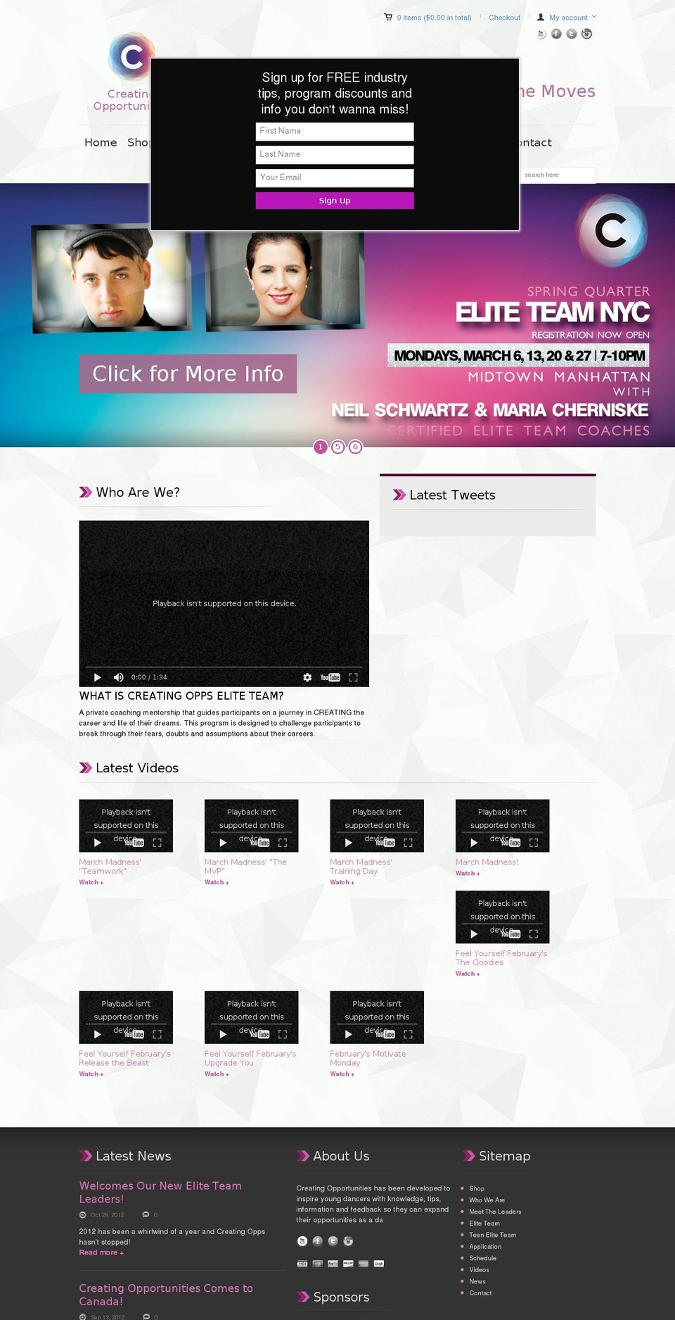 creatingopps.com shopify website screenshot