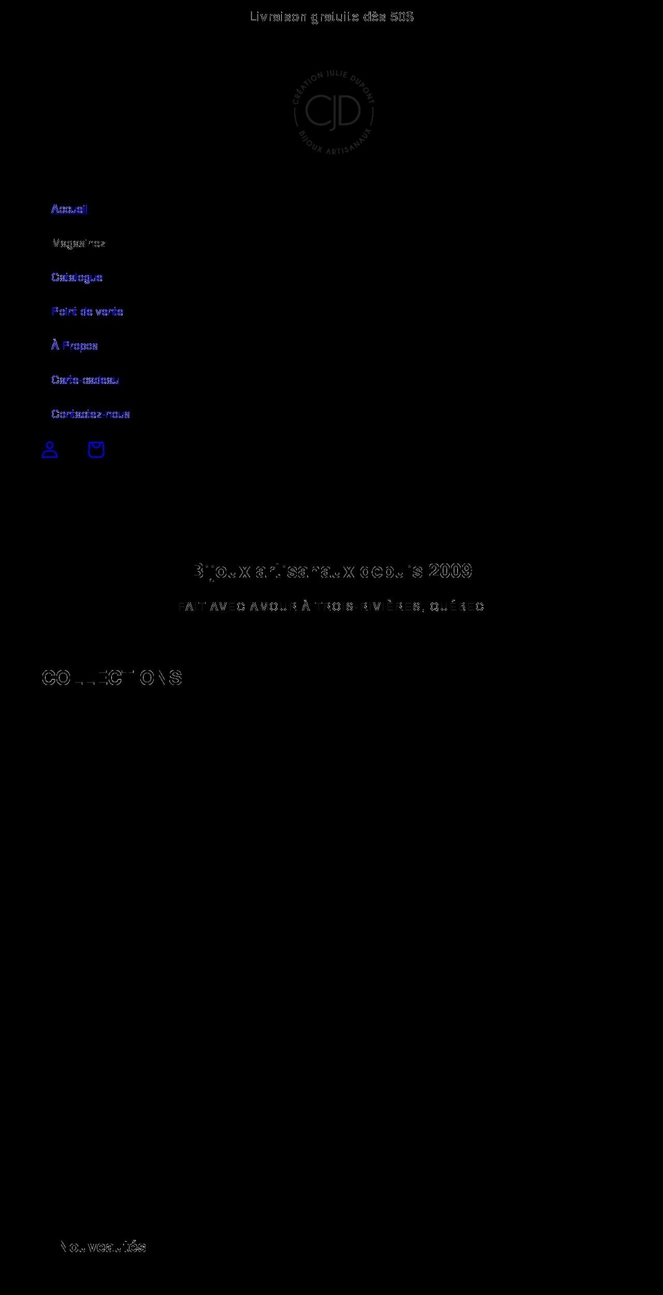 creationjuliedupont.com shopify website screenshot