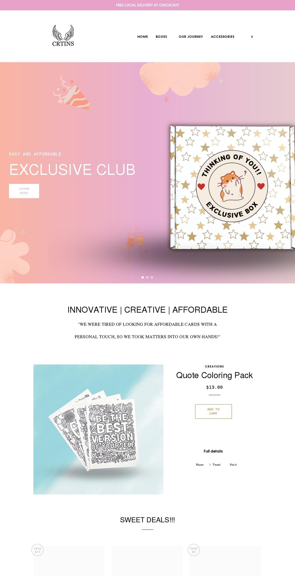 creations.business shopify website screenshot
