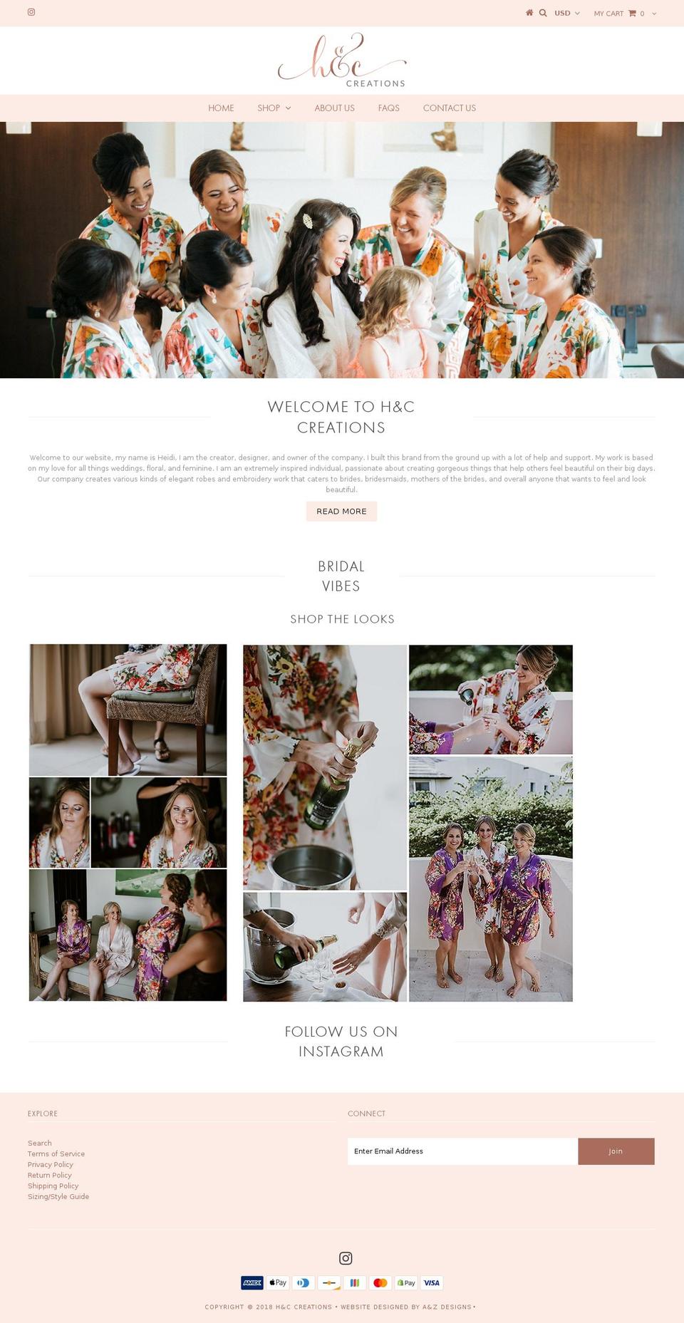 creationsbyhc.com shopify website screenshot