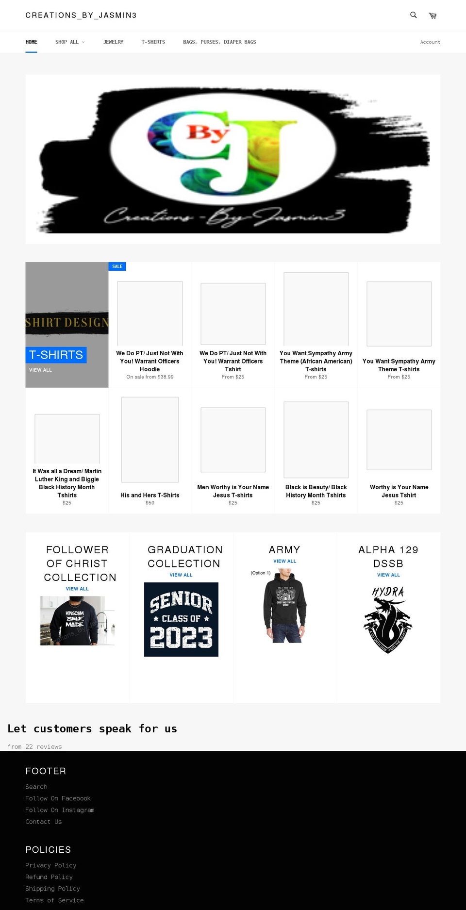 creationsbyjasmin3.com shopify website screenshot