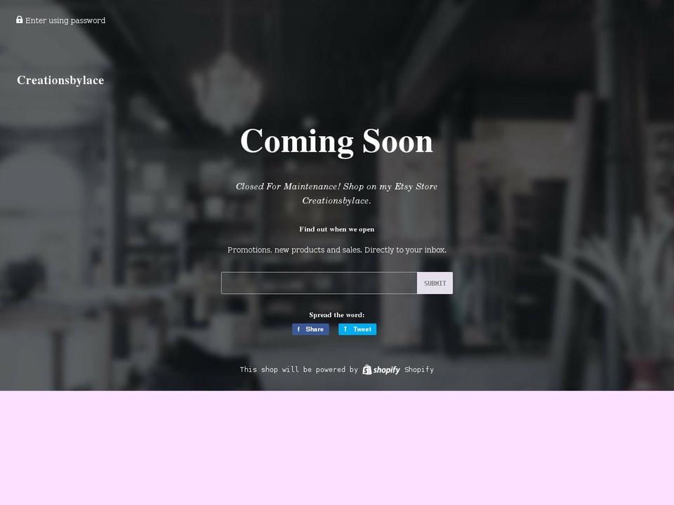 creationsbylace.com — Shopify storefront screenshot