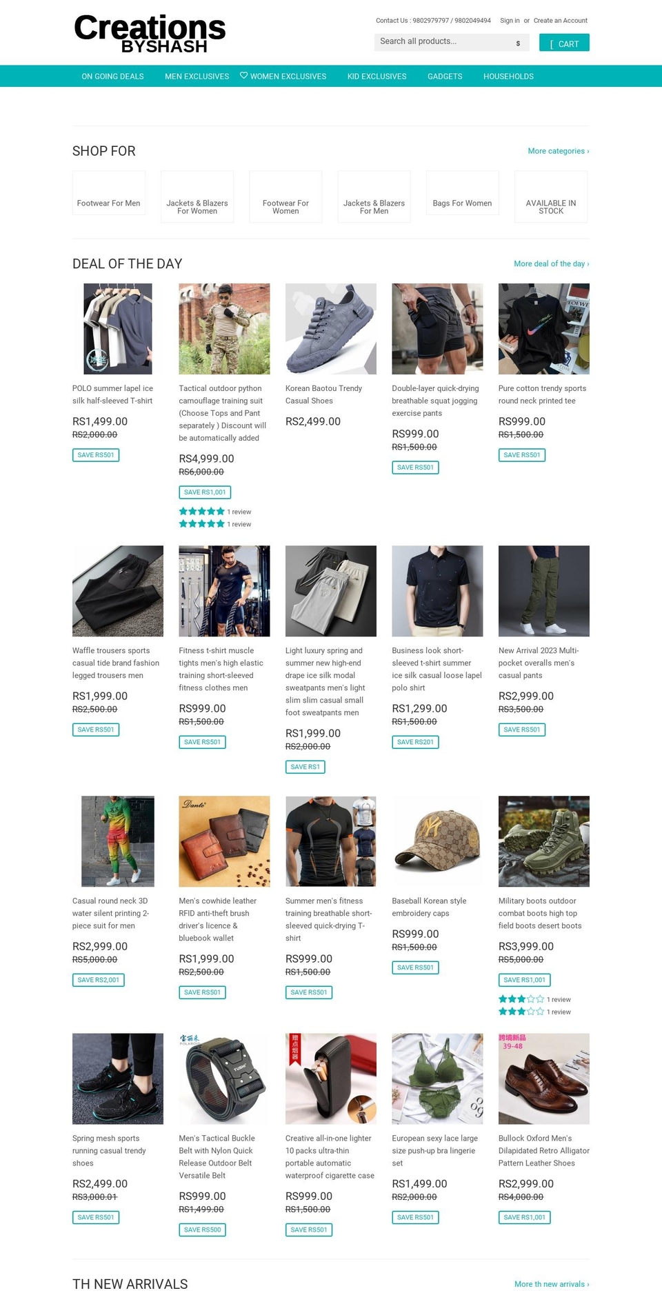 creationsbyshash.com shopify website screenshot