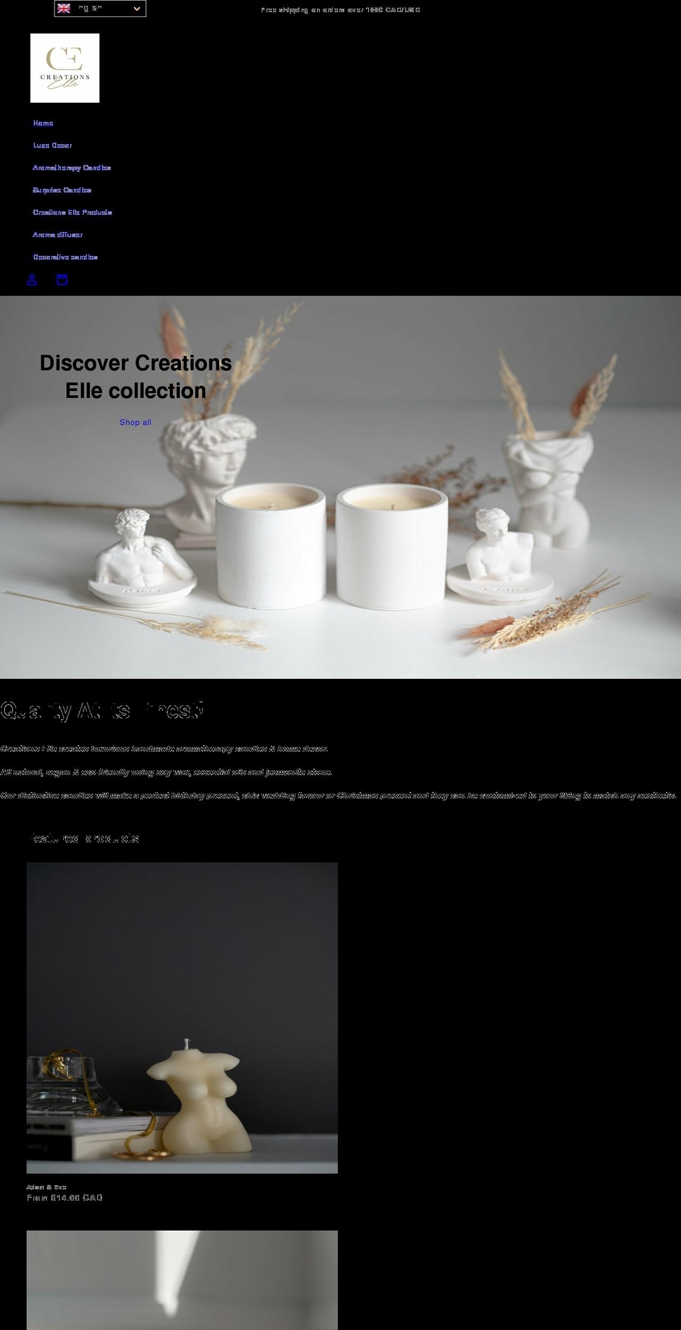 creationselle.com shopify website screenshot
