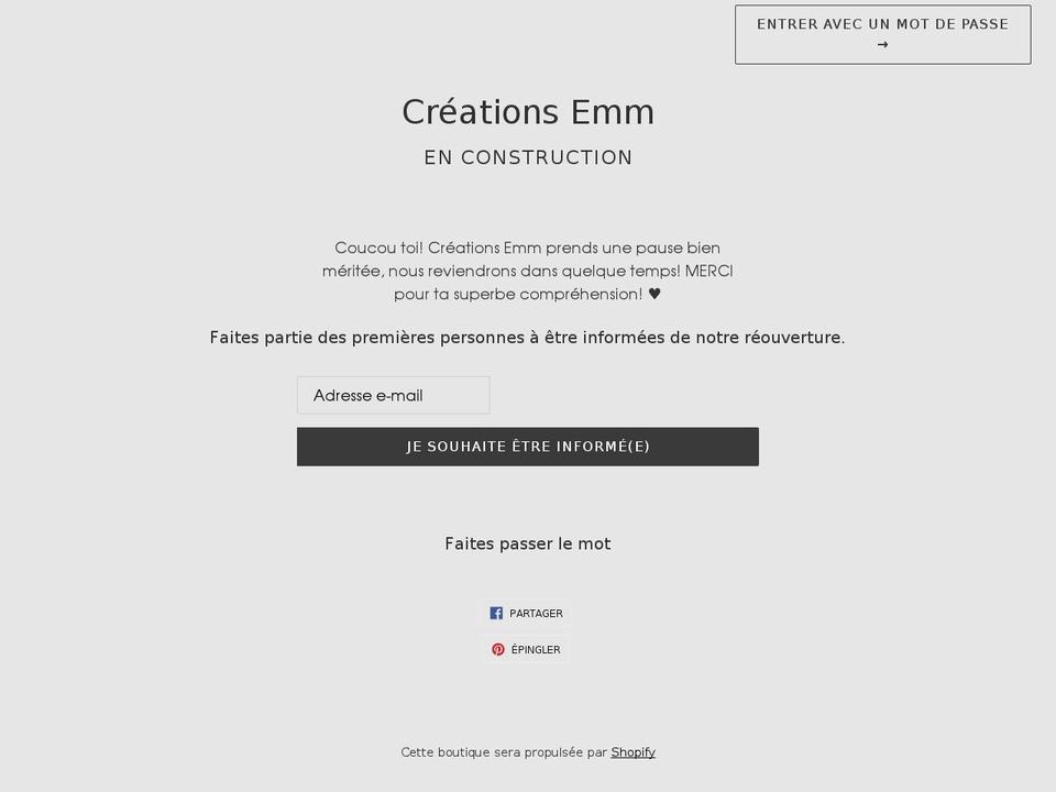 creationsemm.com shopify website screenshot