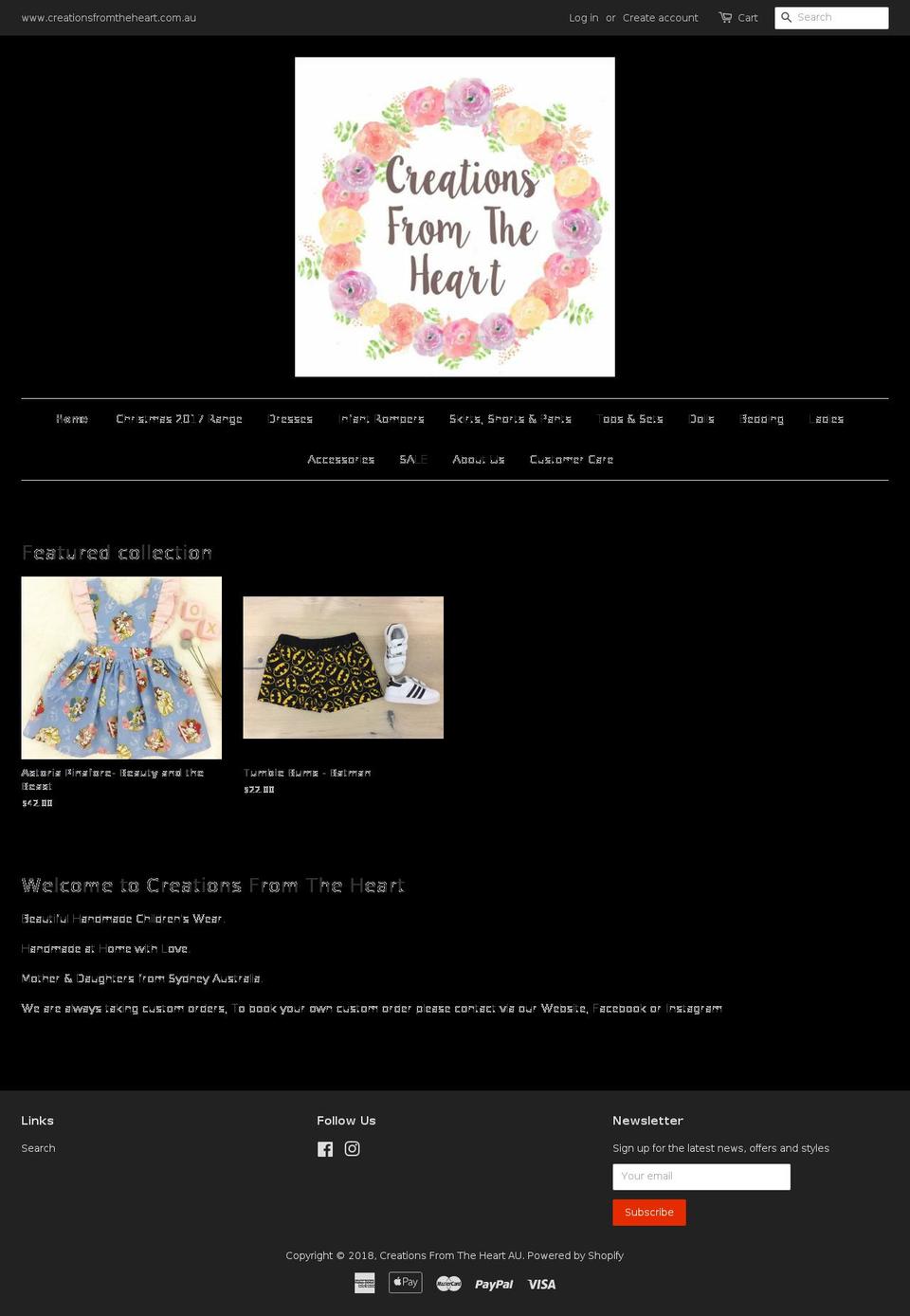 creationsfromtheheart.com.au shopify website screenshot
