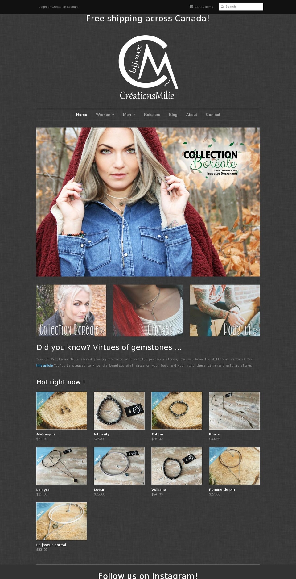 creationsmilie.com shopify website screenshot