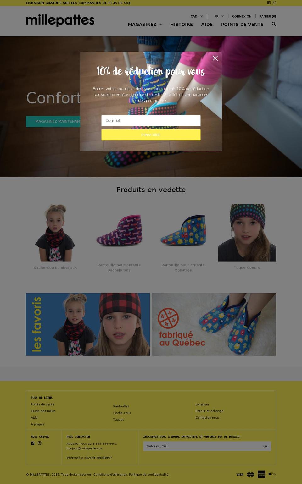 creationsmillepattes.com shopify website screenshot