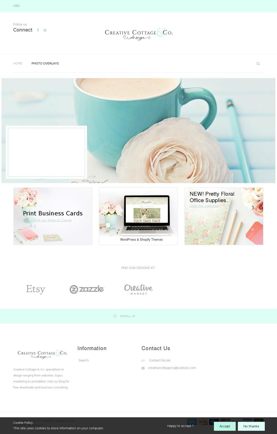 Handmade Shopify theme site example creative-cottage.com