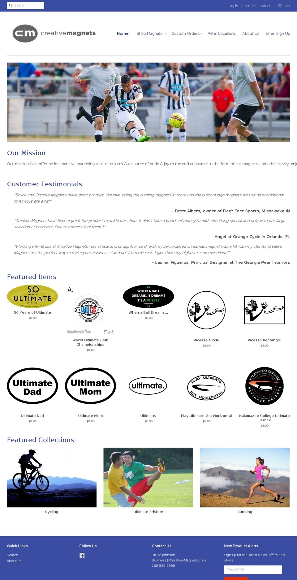 creative-magnets.com shopify website screenshot