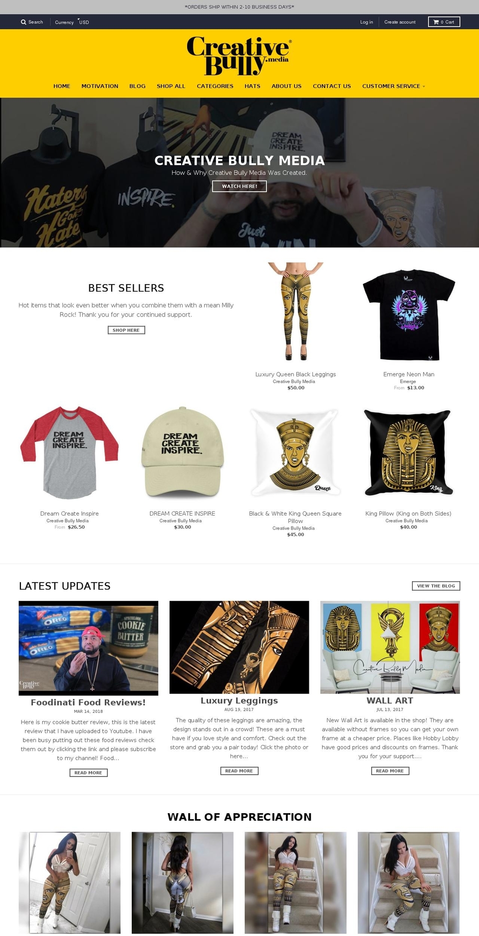 creativebully.media shopify website screenshot