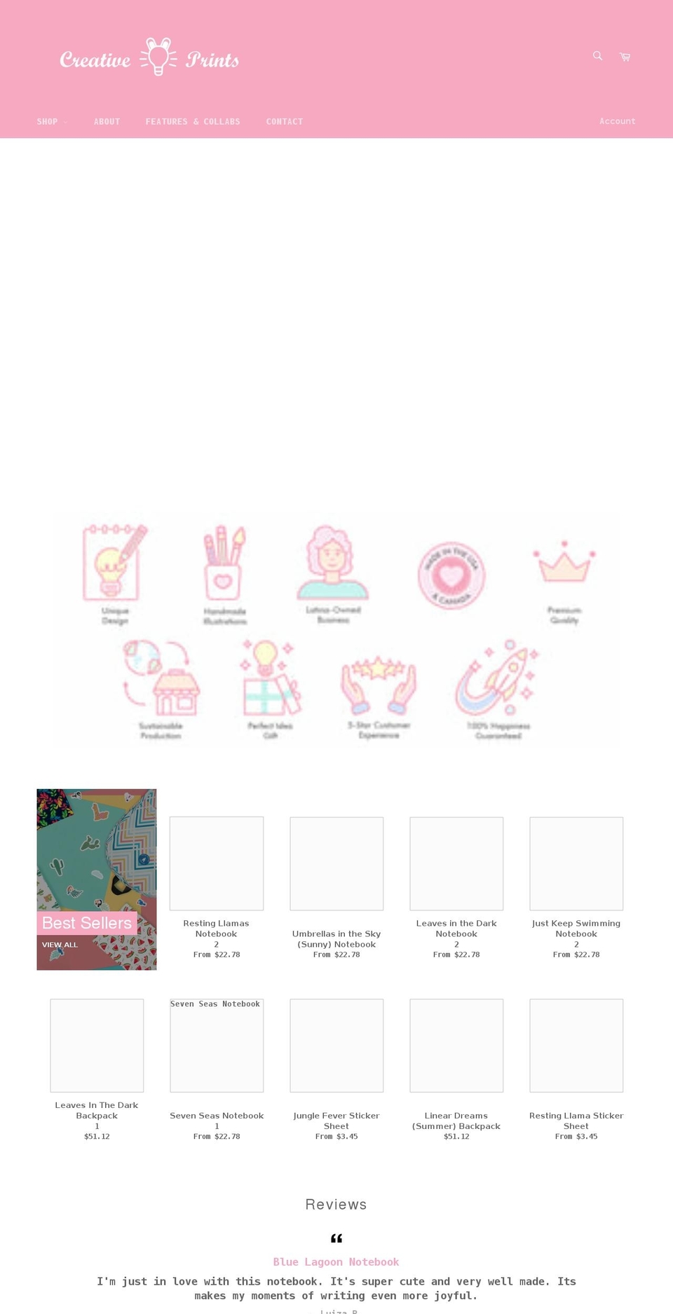 creativebunnyprints.com shopify website screenshot