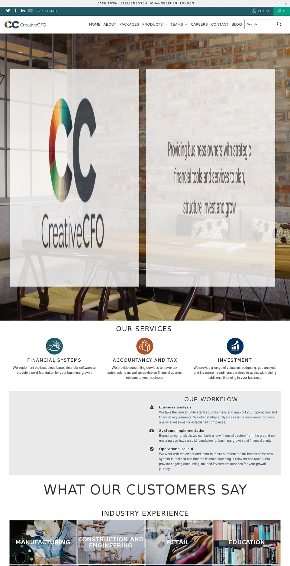 creativecfo.com shopify website screenshot