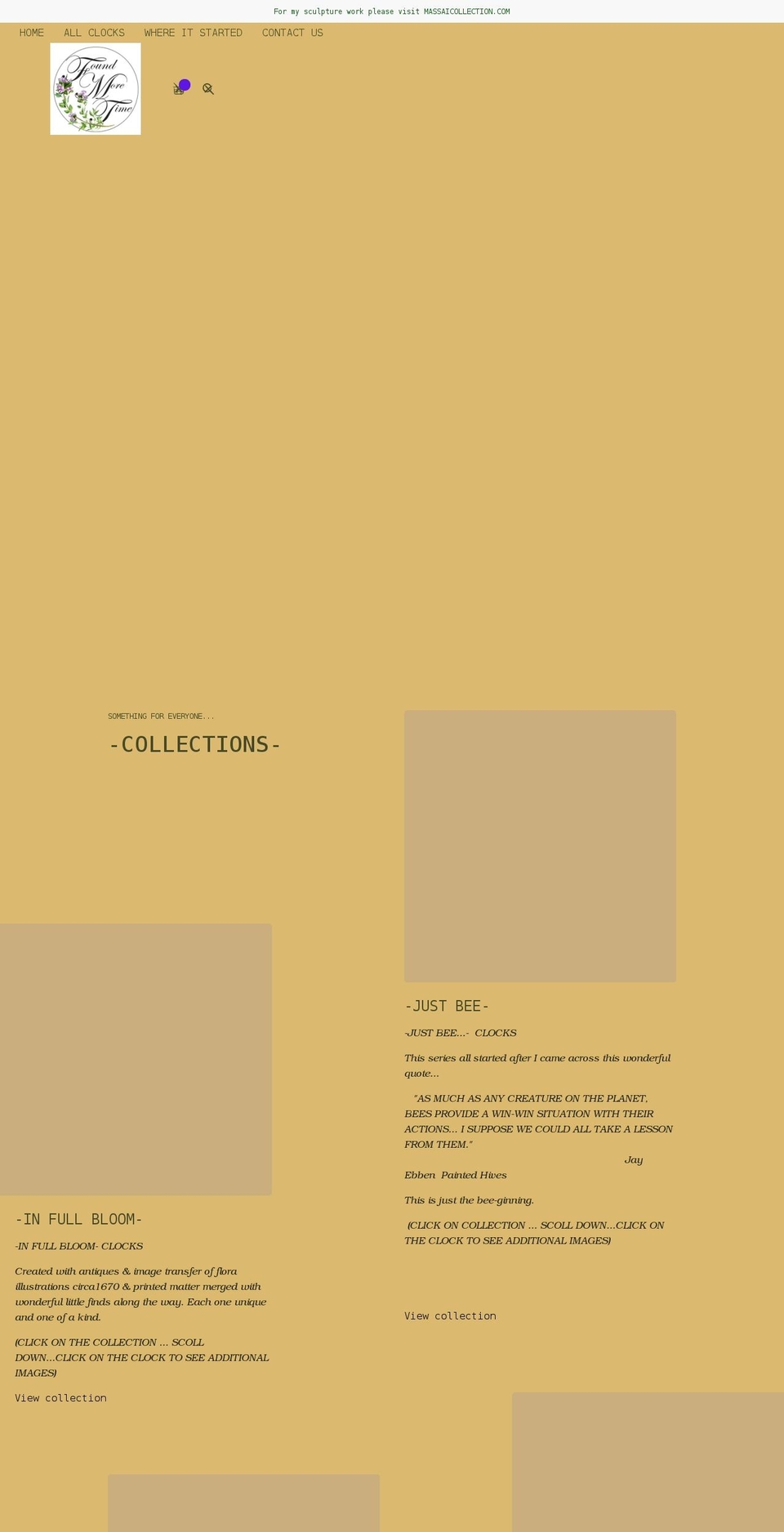 creativeclockstudio.com shopify website screenshot