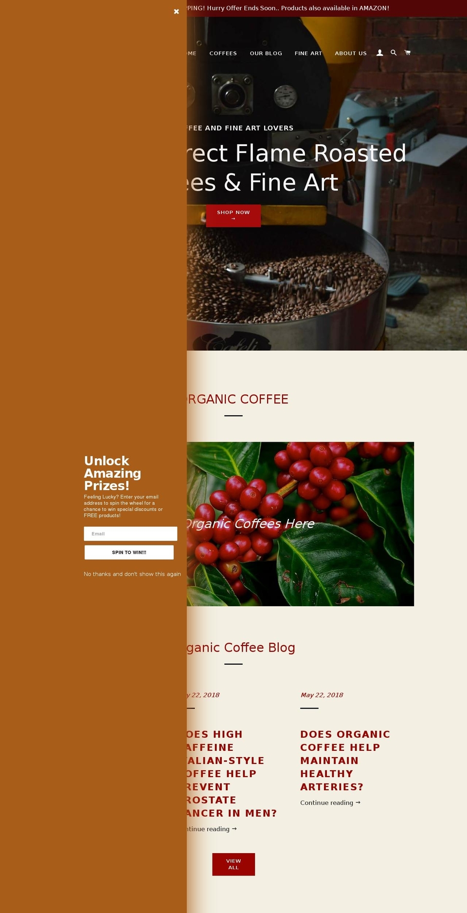 creativecoffeeroaster.com — Shopify storefront screenshot