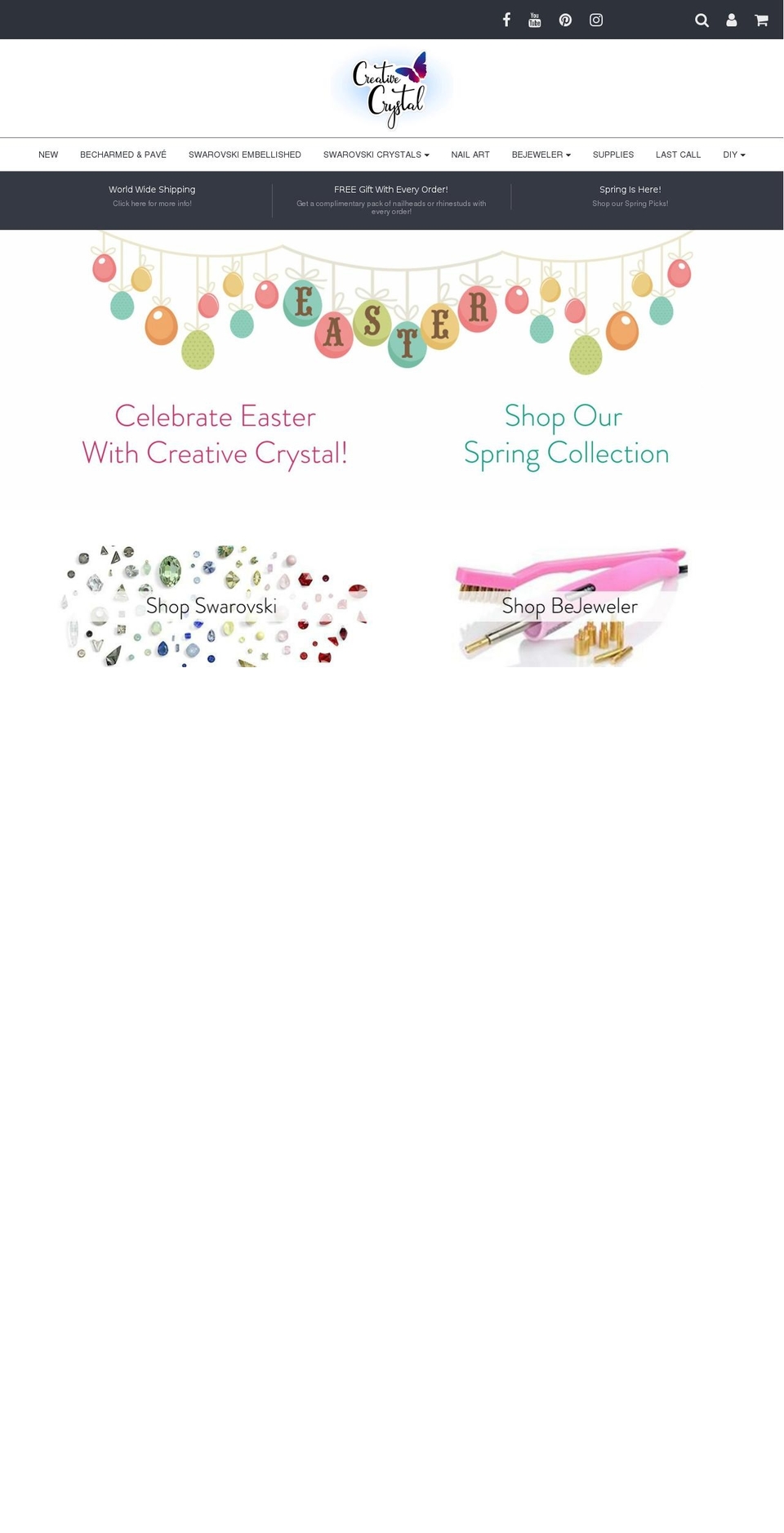 creativecrystals.com shopify website screenshot