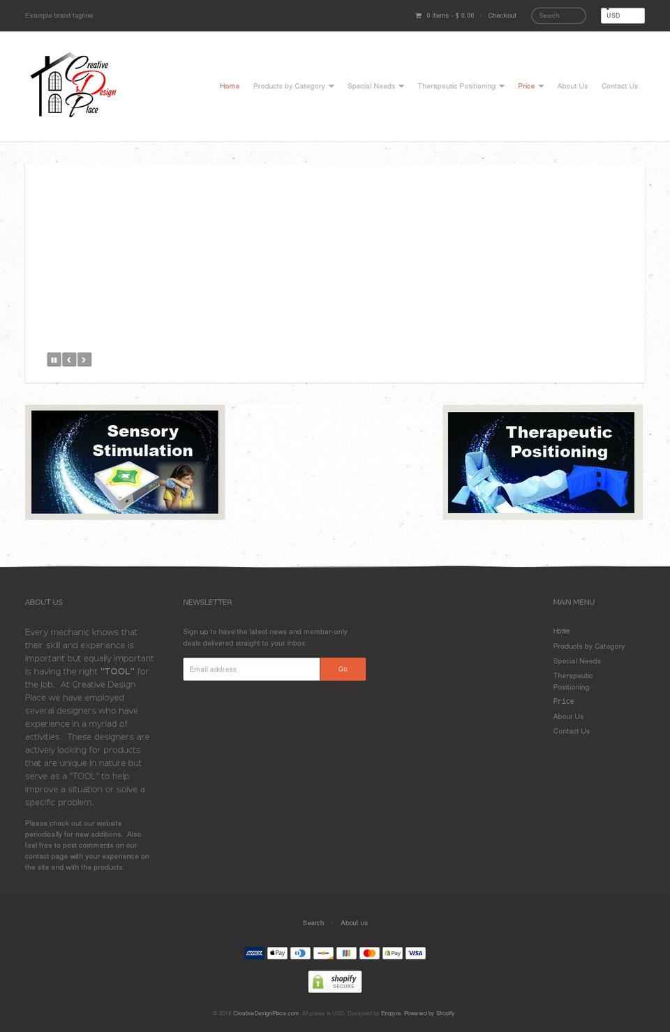 creativedesignplace.com — Shopify storefront screenshot
