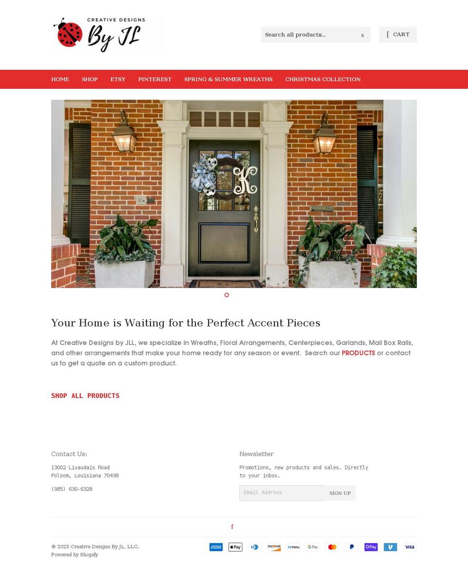 creativedesignsjl.com shopify website screenshot
