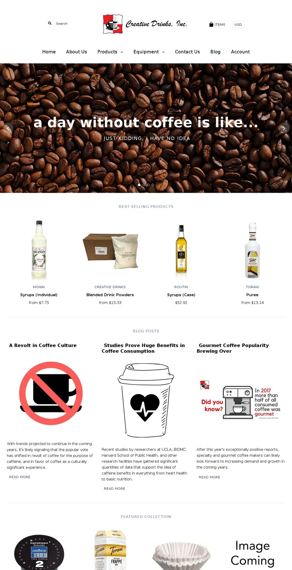creativedrinks.com shopify website screenshot