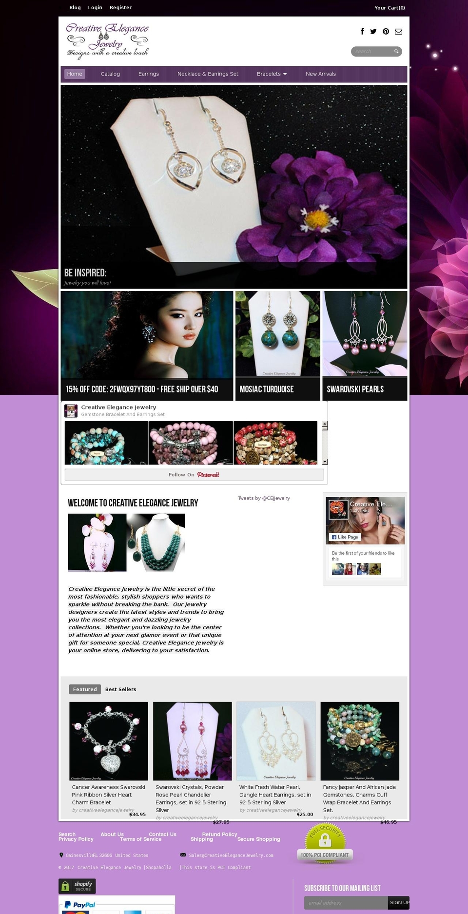 Reign Shopify theme site example creativeelegancejewelry.com