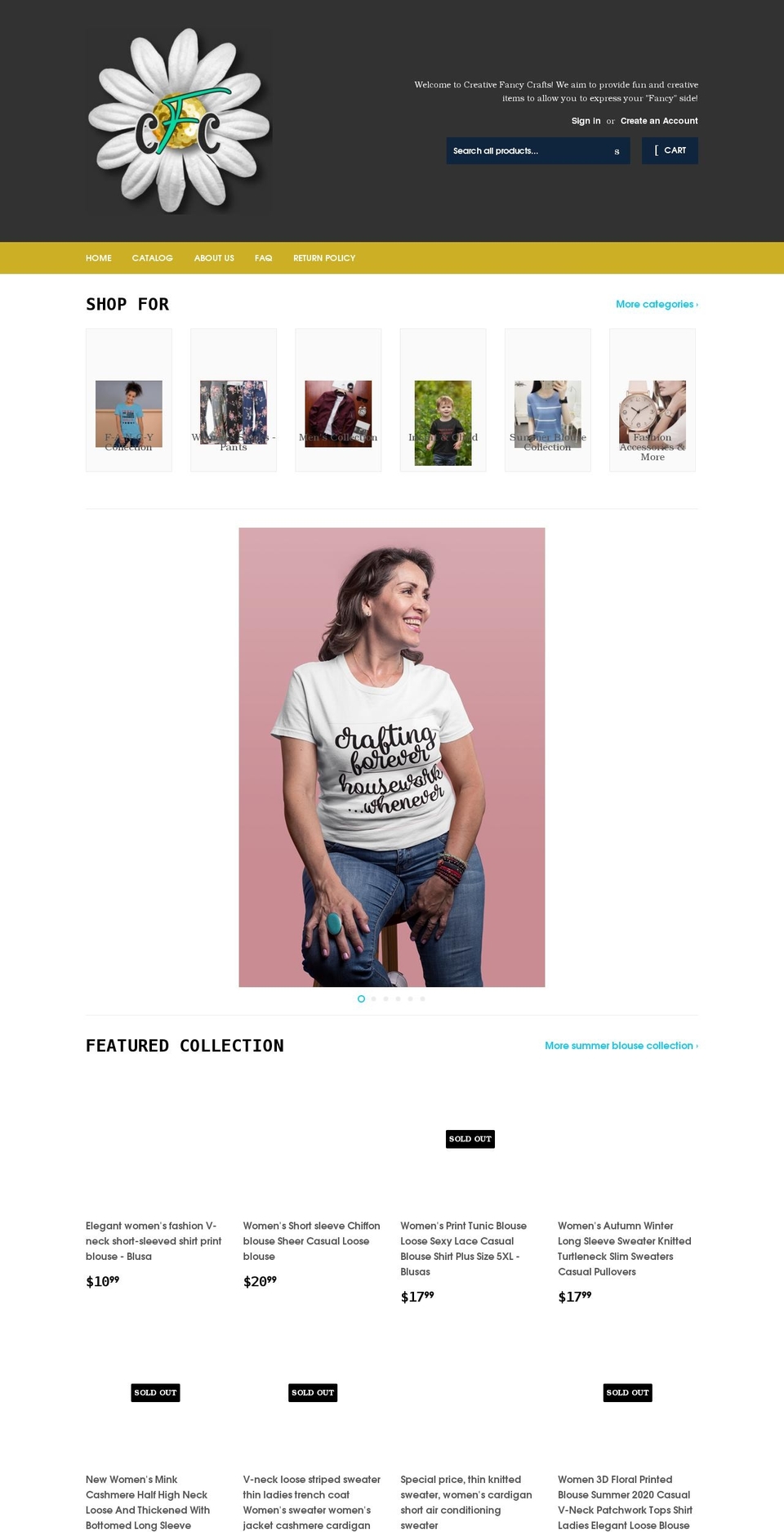 creativefancycrafts.com shopify website screenshot
