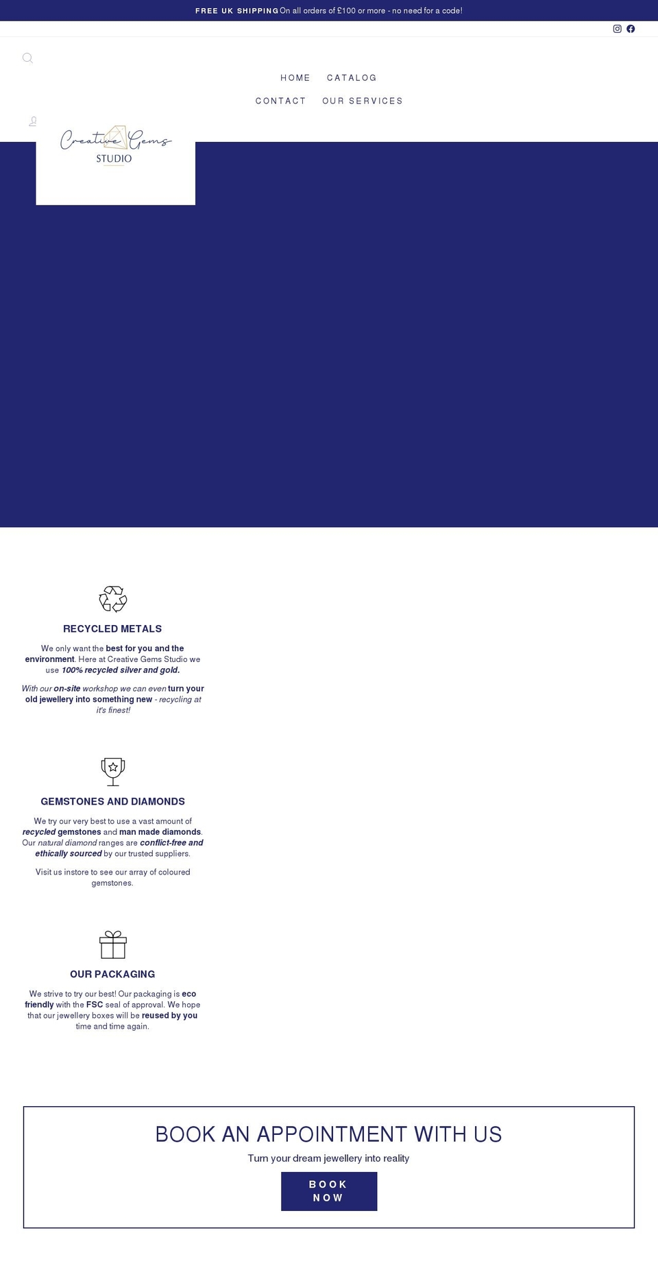 creativegemsstudio.com shopify website screenshot