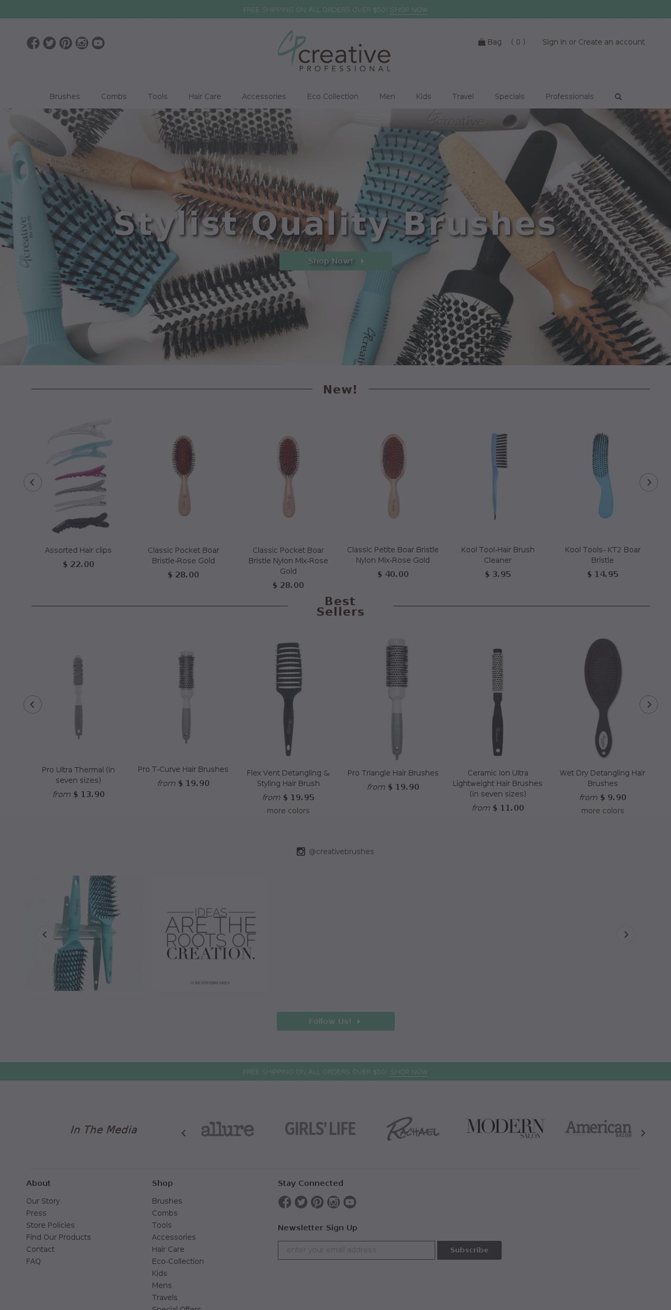 creativehairtools.com shopify website screenshot