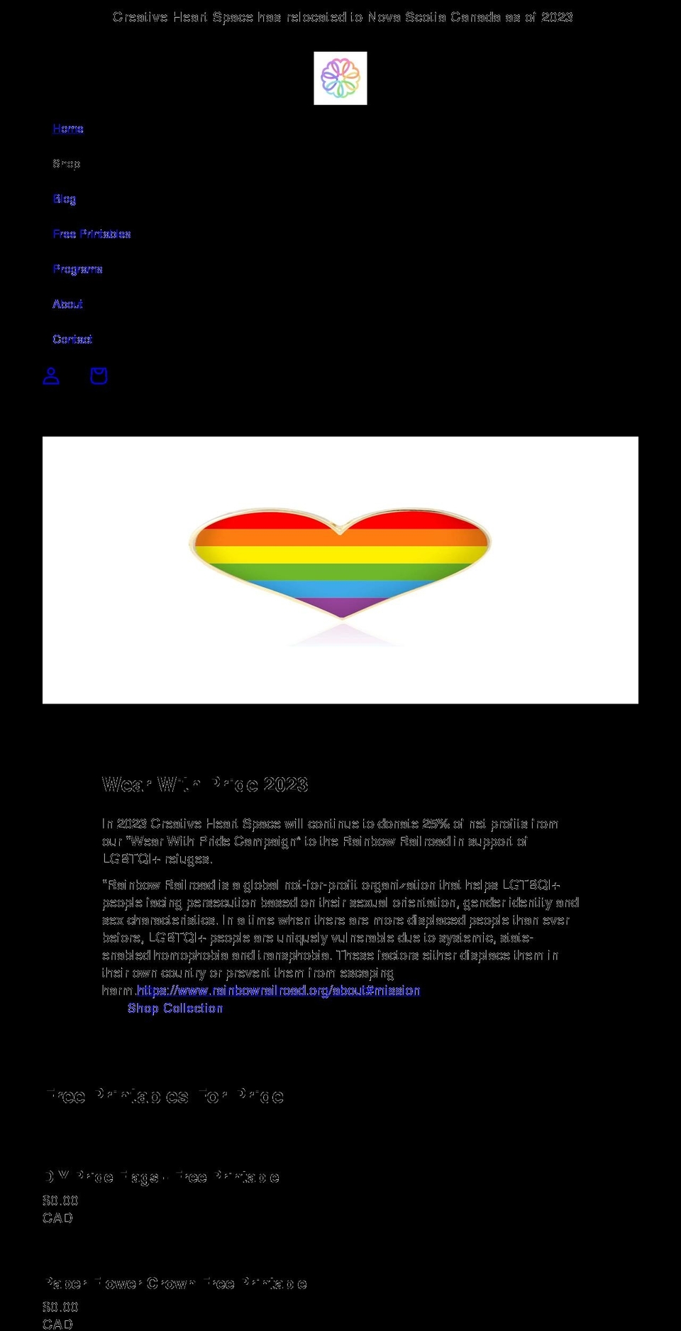 creativeheartspace.ca shopify website screenshot