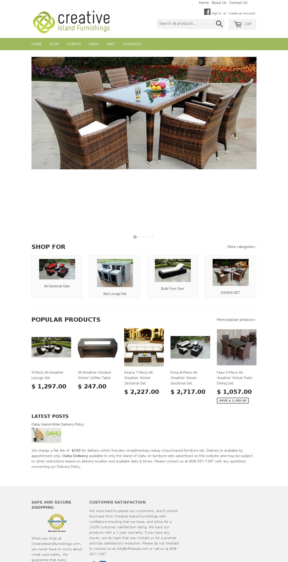 creativeislandfurnishing.com shopify website screenshot