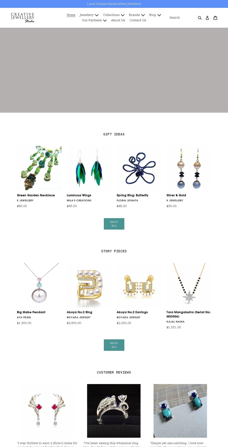 creativejewellerystudio.com shopify website screenshot