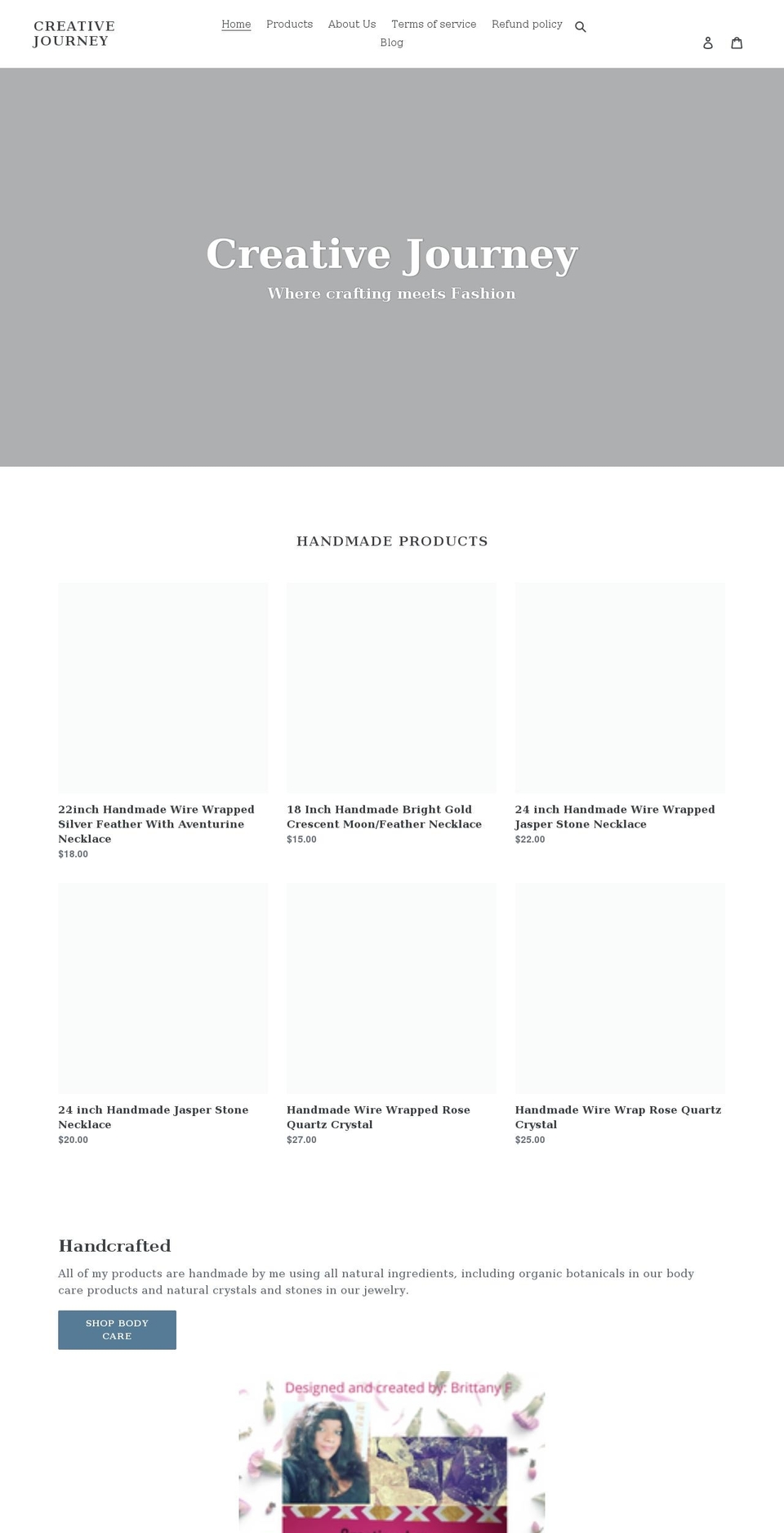 creativejourney29.com shopify website screenshot