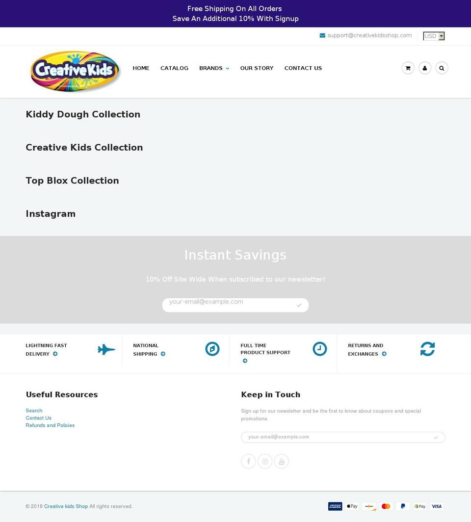 creativekidsshop.com — Shopify storefront screenshot