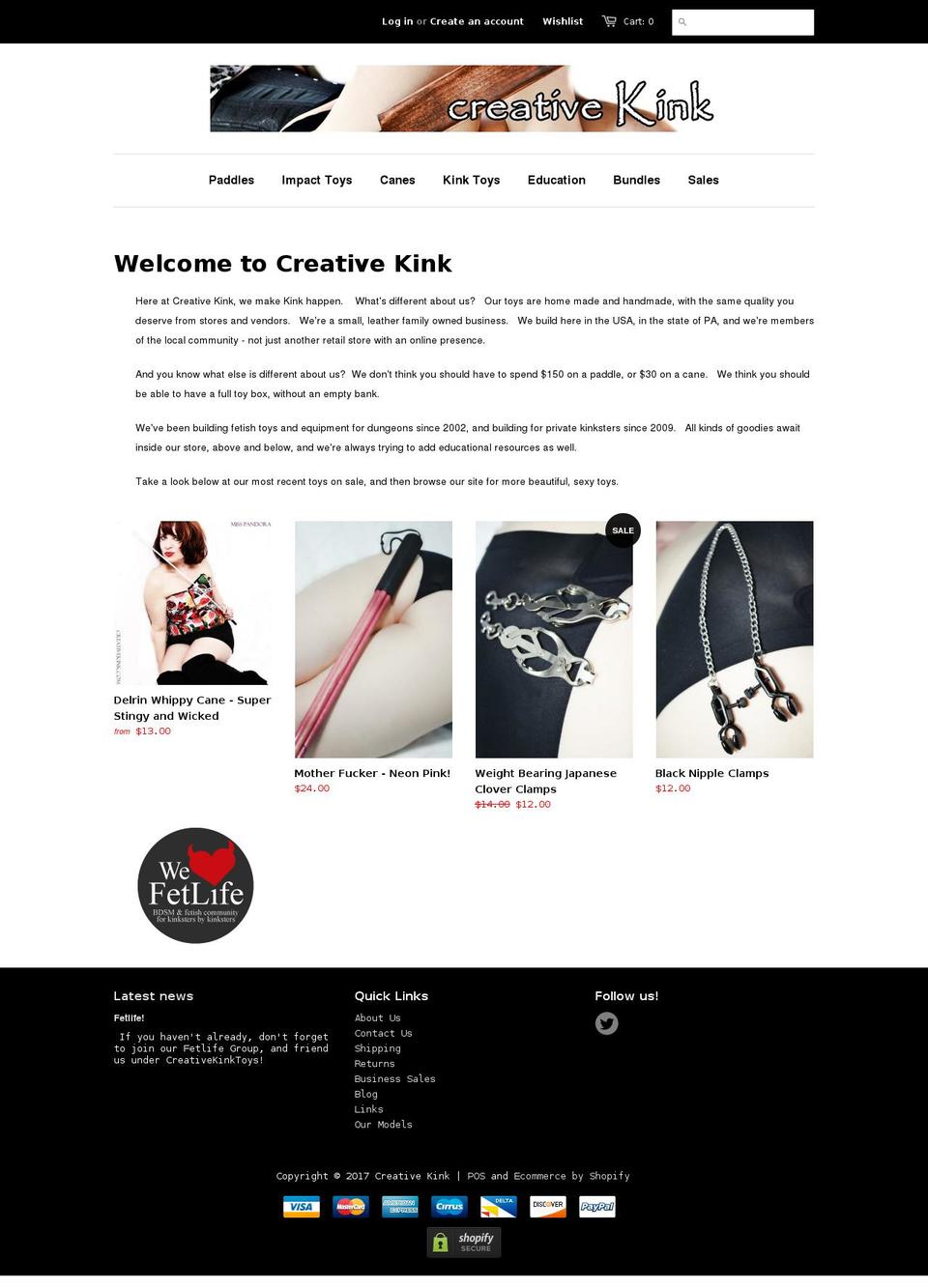 creativekink.com shopify website screenshot