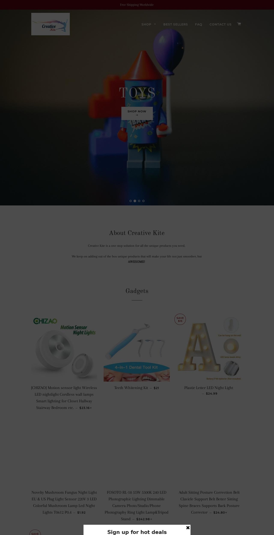 creativekite.com — Shopify storefront screenshot
