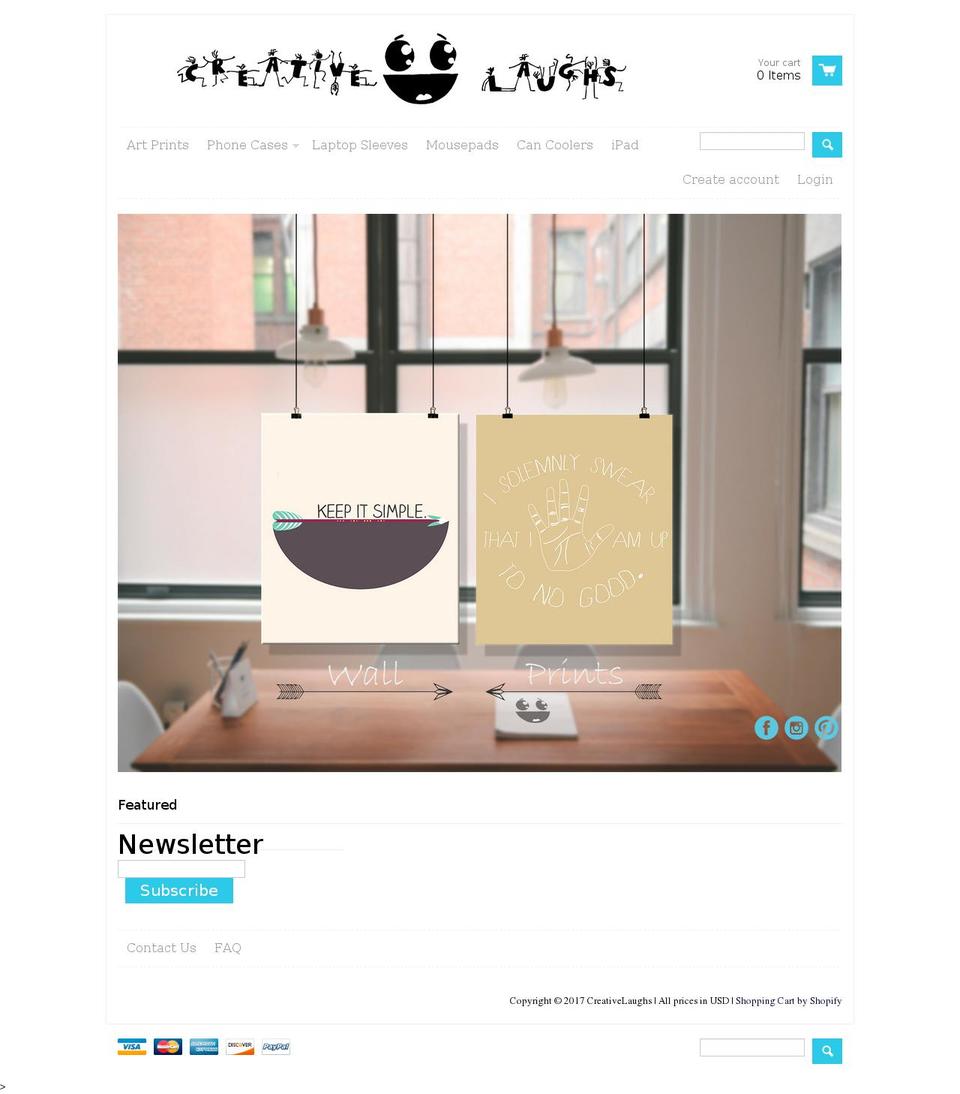 creativelaughs.com shopify website screenshot