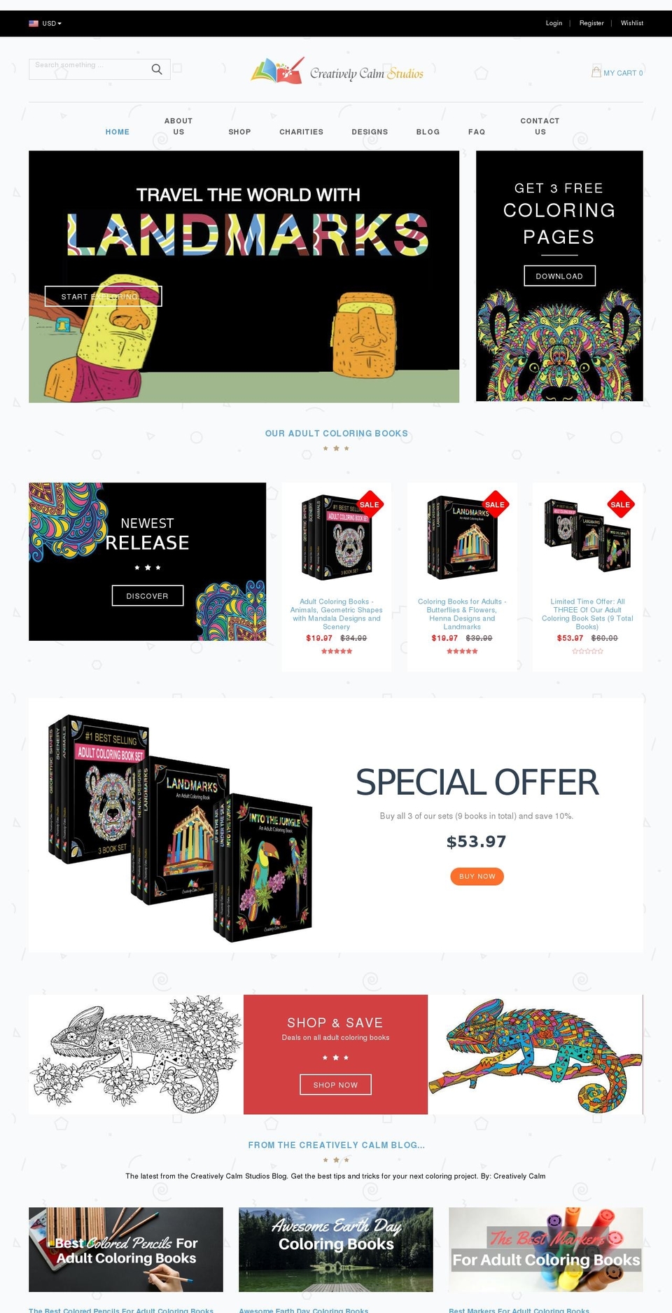 creativelycalmstudios.com shopify website screenshot