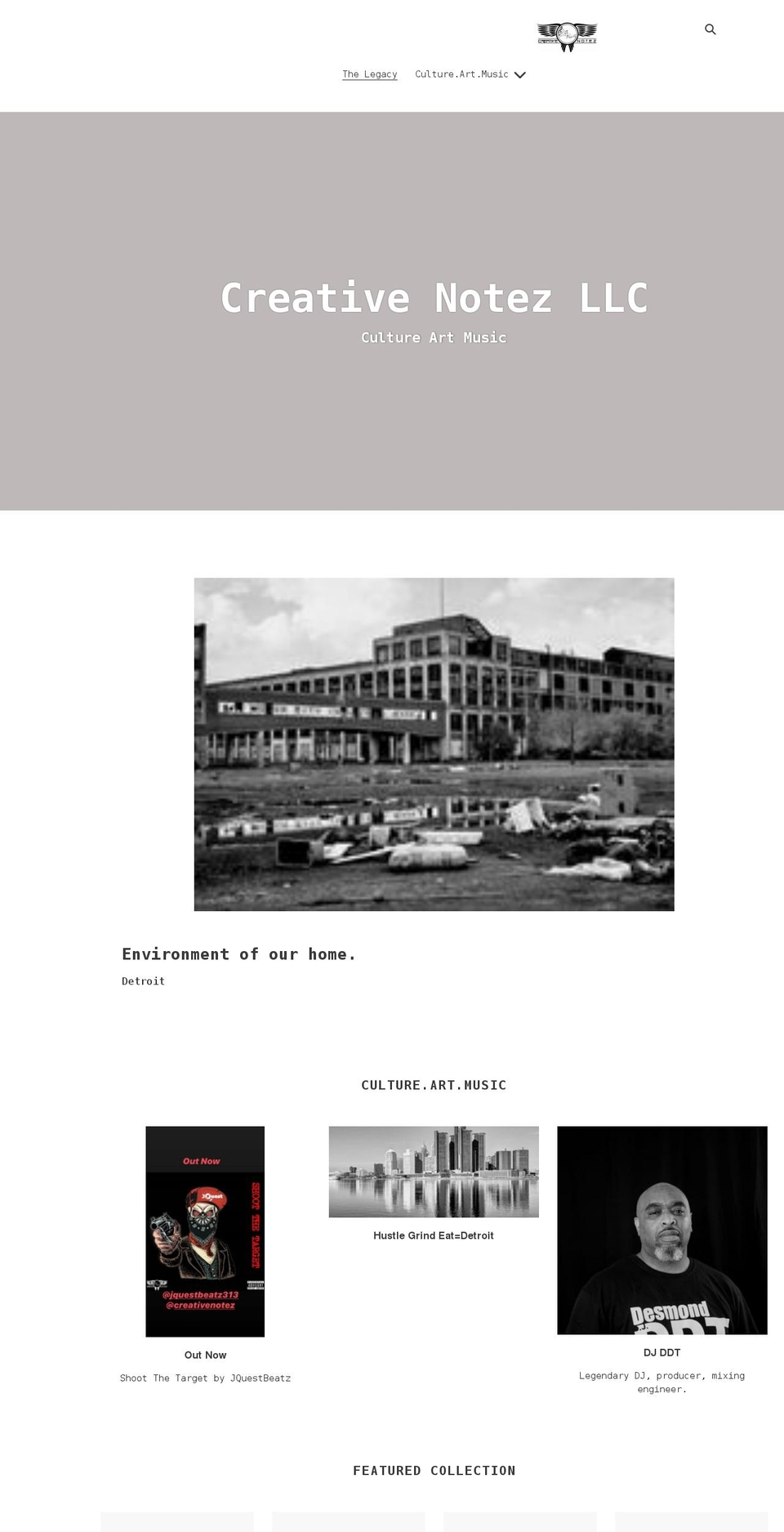 creativenotezllc.com shopify website screenshot