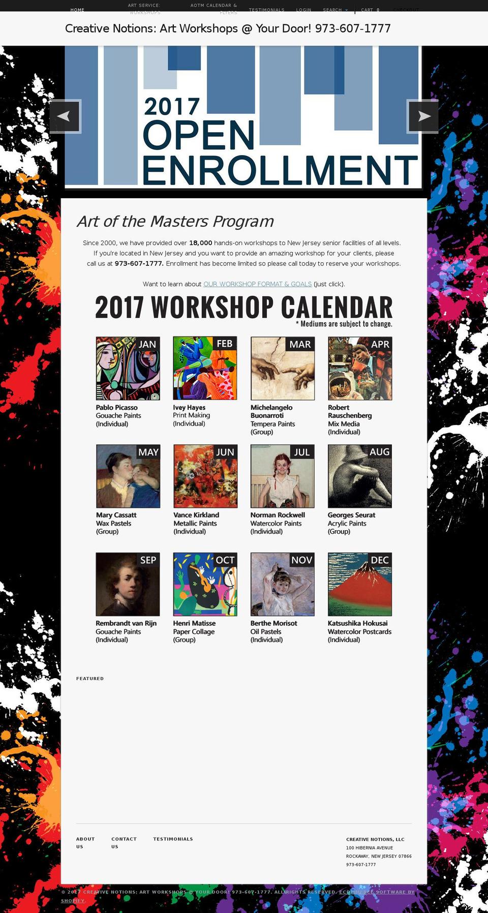 AOTM-Indie Shopify theme site example creativenotionsonline.com