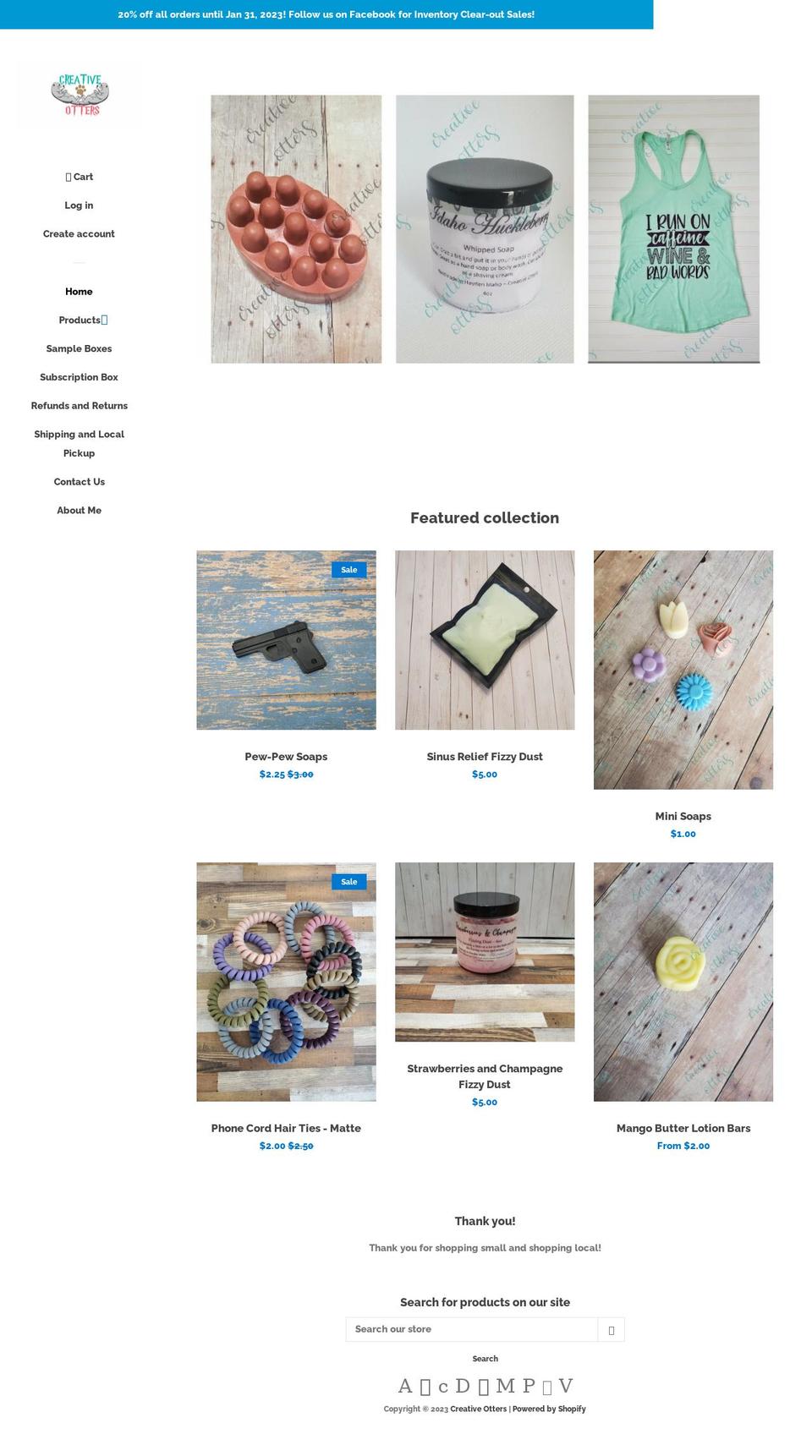 creativeotters.com — Shopify storefront screenshot