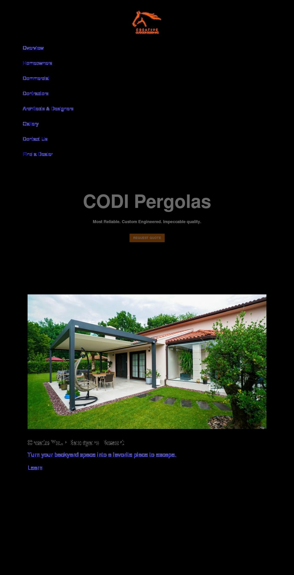 creativeoutdoordesigninc.com shopify website screenshot
