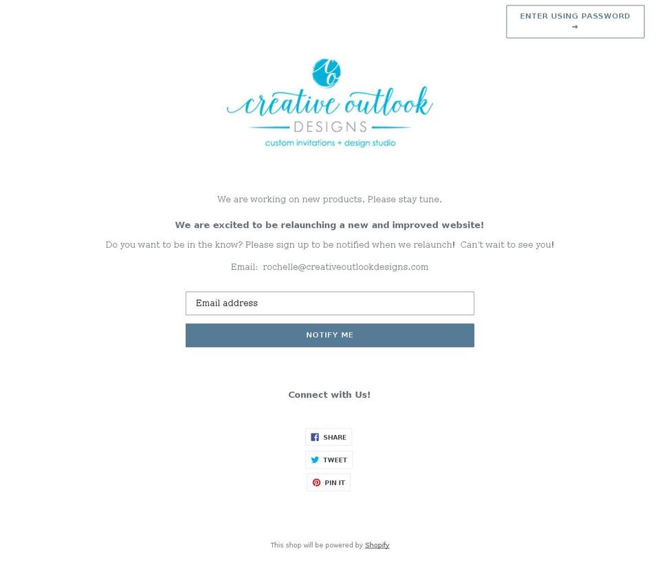 creativeoutlookdesigns.com shopify website screenshot