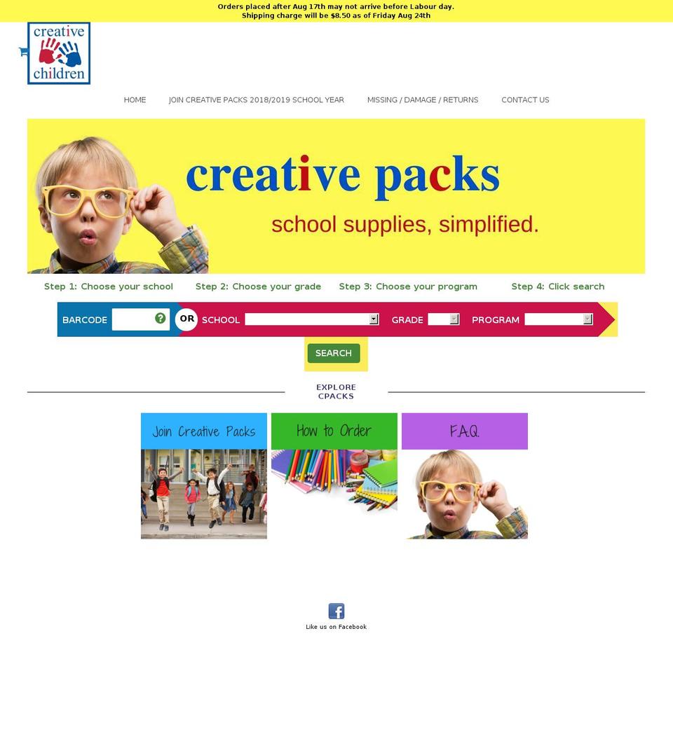 creativepacks.ca shopify website screenshot