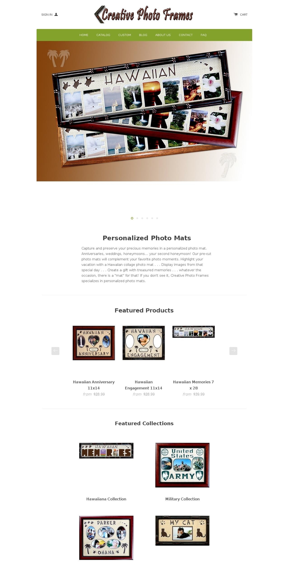 creativephotoframes.com shopify website screenshot