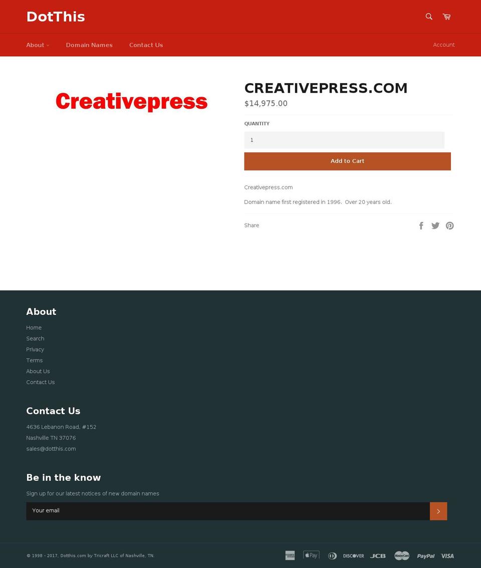 creativepress.com shopify website screenshot