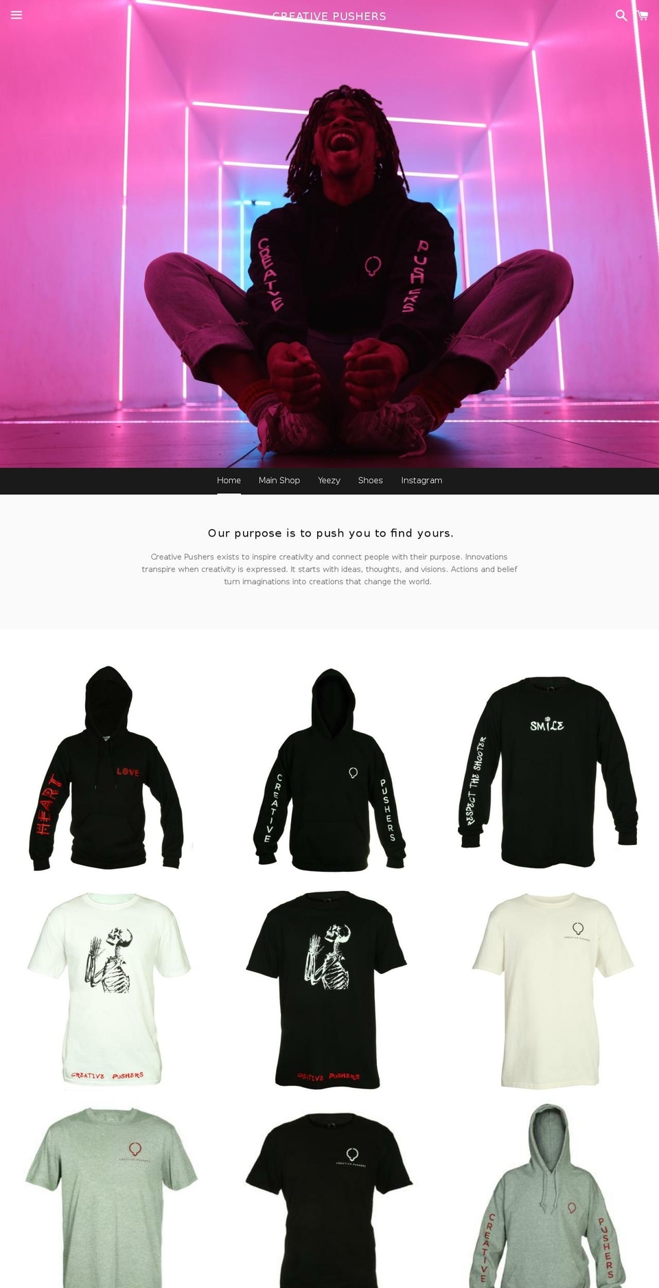 creativepushers.com shopify website screenshot