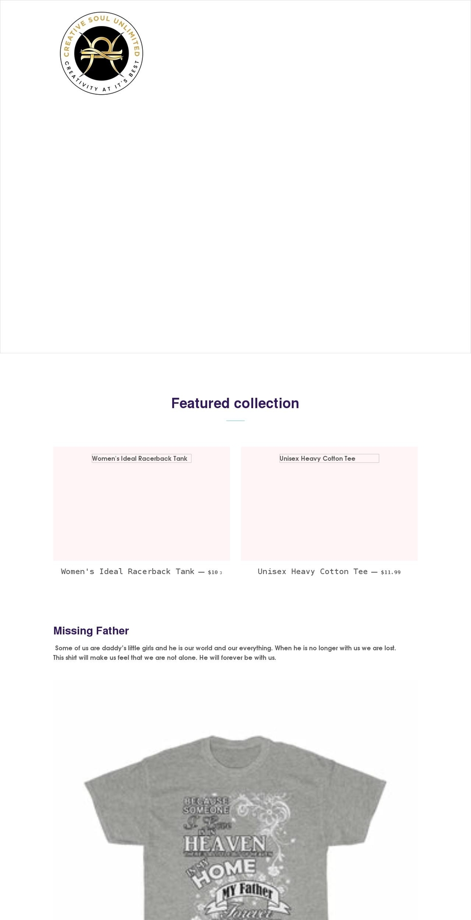 creativesoulunlimited.com shopify website screenshot