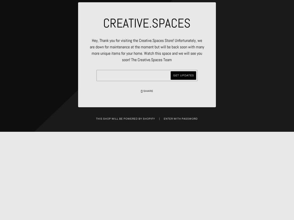 creativespacesstore.com shopify website screenshot