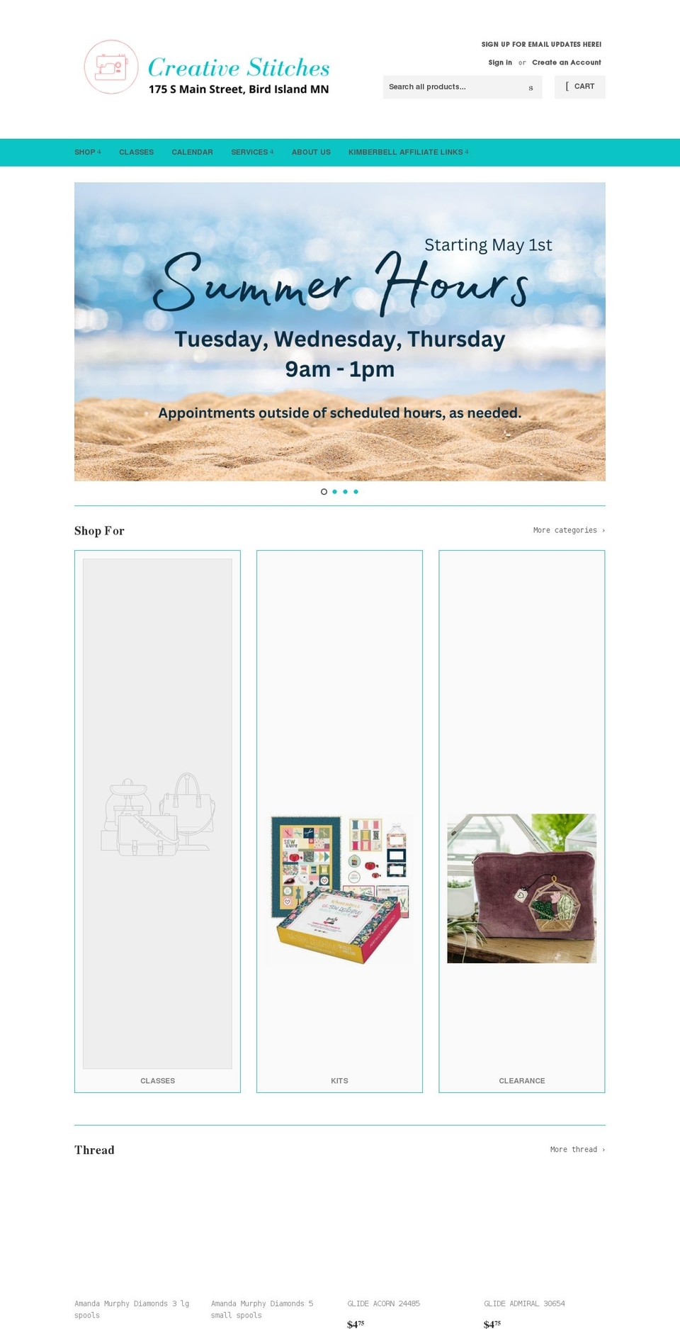 creativestitchesbi.com shopify website screenshot